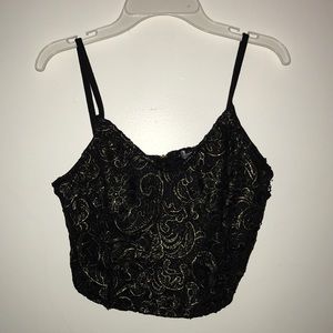 🔥PRICE DROP🔥Black and gold crop top